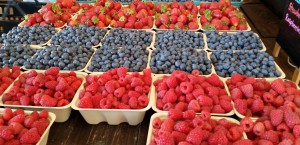 Baskets of fresh Neufeld Farms berries